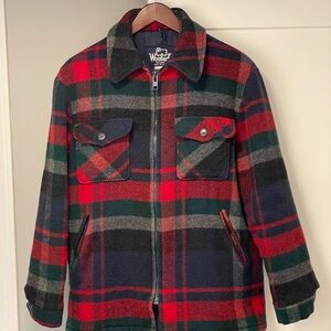 Vintage Woolrich Red and Green Plaid Wool Jacket